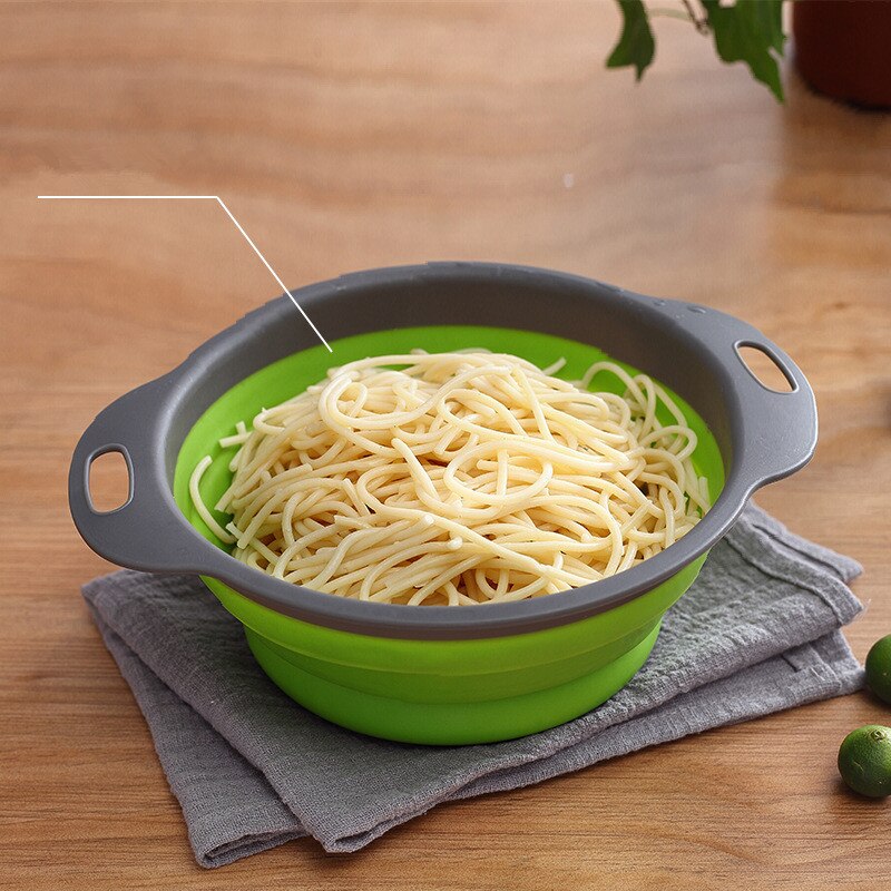 Colador plegable para lavar frutas y verduras, cesta, escurridor de platos de silicona, escurridor plegable, herramienta de almacenamiento de cocina