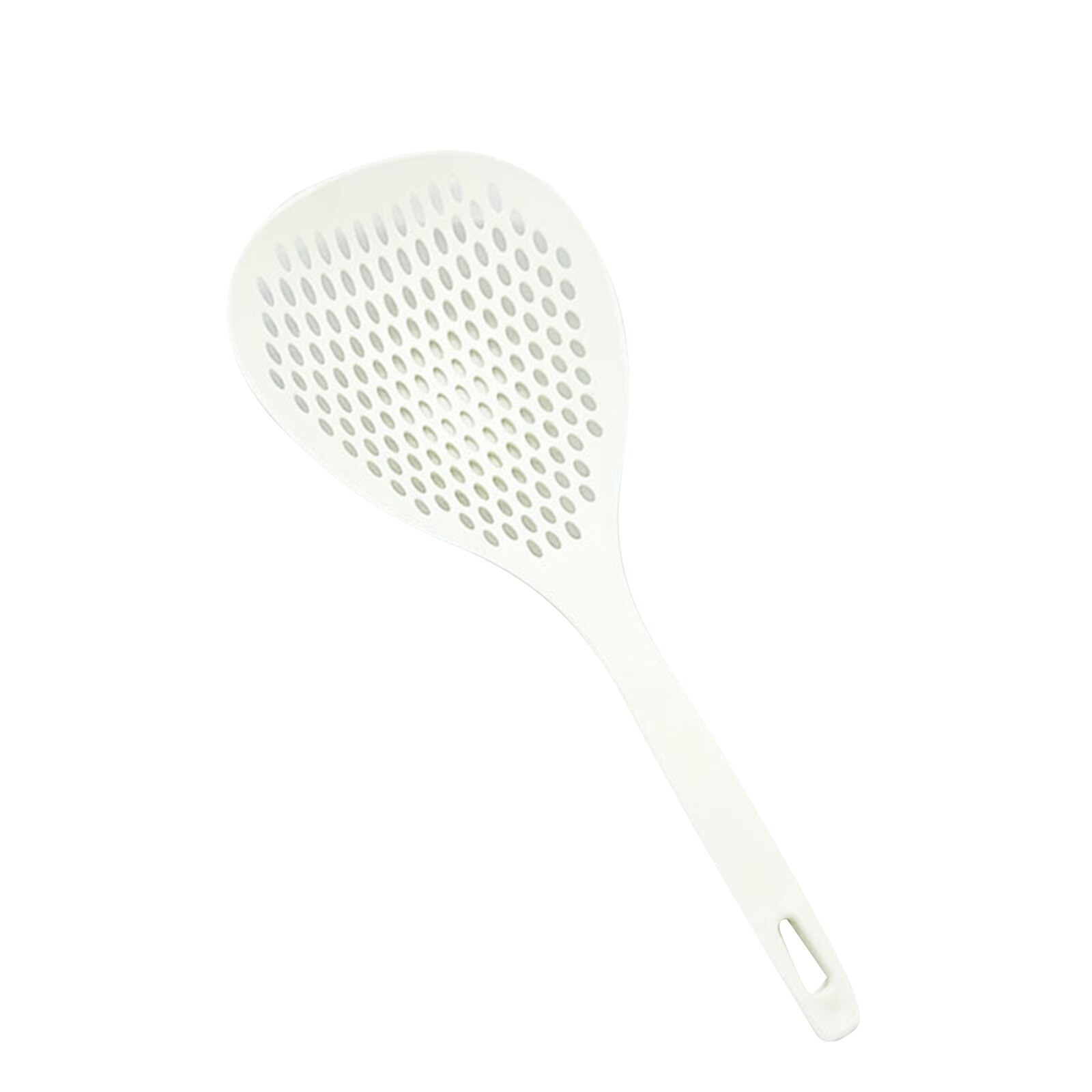 35x14cm Japanese Style Colander Plastic Dumpling Slotted Skimmer with Handle Tablespoons Kitchen Gadget Home: white