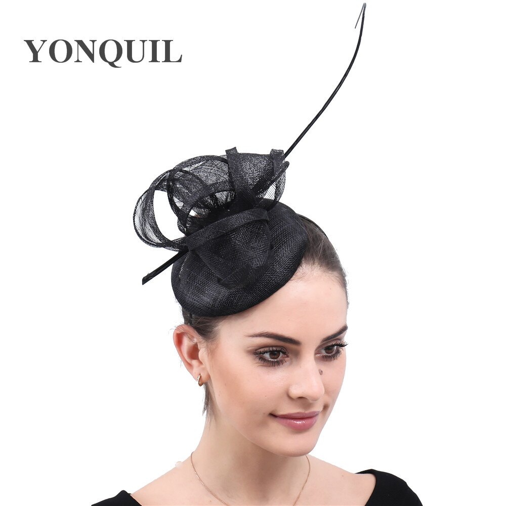 Zwart bruiloft elegante tovenaar hoeden tonen mode haaraccessoires met hoofdbanden fedora hoeden womens gelegenheid kerk hoofddeksel