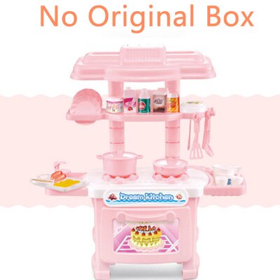 1 Stks Set Fantasiespel Keuken Simulatie Kids Play huis Speelgoed Meisje Licht Muziek Servies Sets Baby Speelgoed Koken Speelgoed: Pink