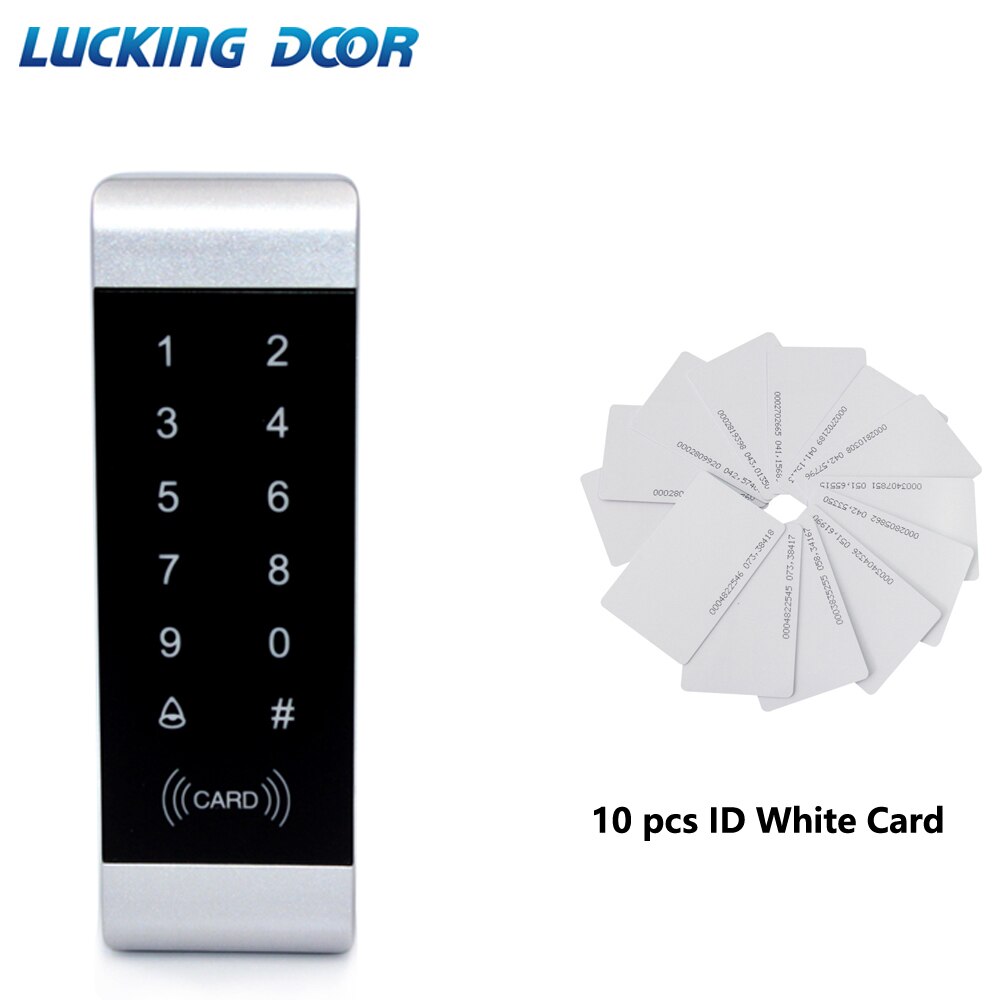 125khz RFID access control Standalone Access Control keypad reader Narrow Snall Size Door Frame Touch Keypad w/ Backlight: ID AC 10 card