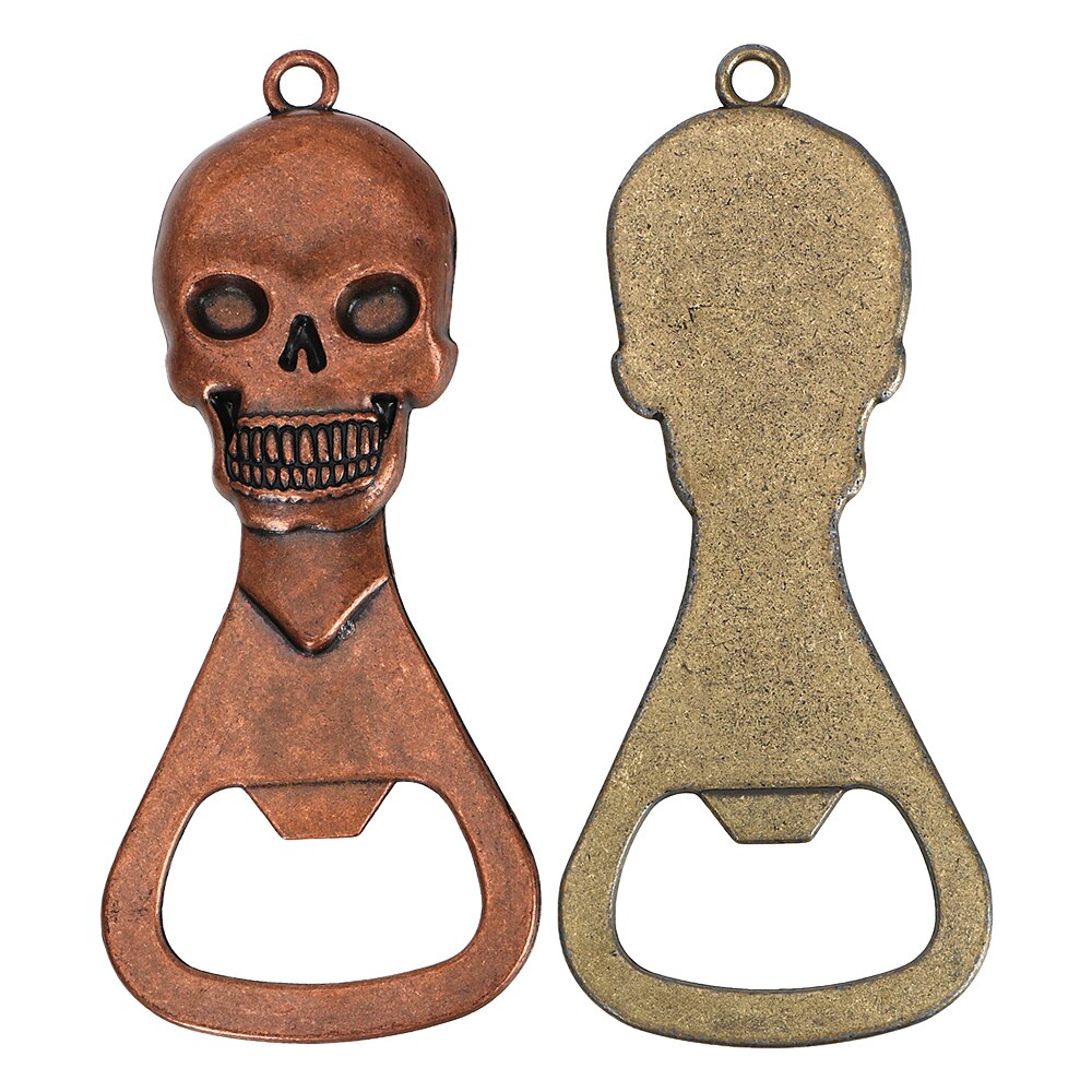 NICEYARD Portable Kitchen Accessories Retro Copper Skull Head Gadgets Skeleton Opener Barware Keychain Beer Bottle Opener