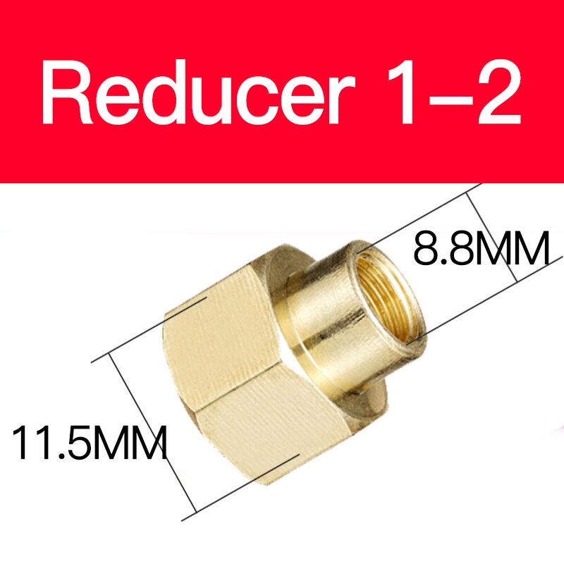 Adaptador de cobre de 1/8 ", 3/8", 1/2 ", 3/4", macho y hembra, Conector de conector de tuberías de latón reductor, adaptador de Gas y aire, presión de agua y combustible: Reducer 1-2