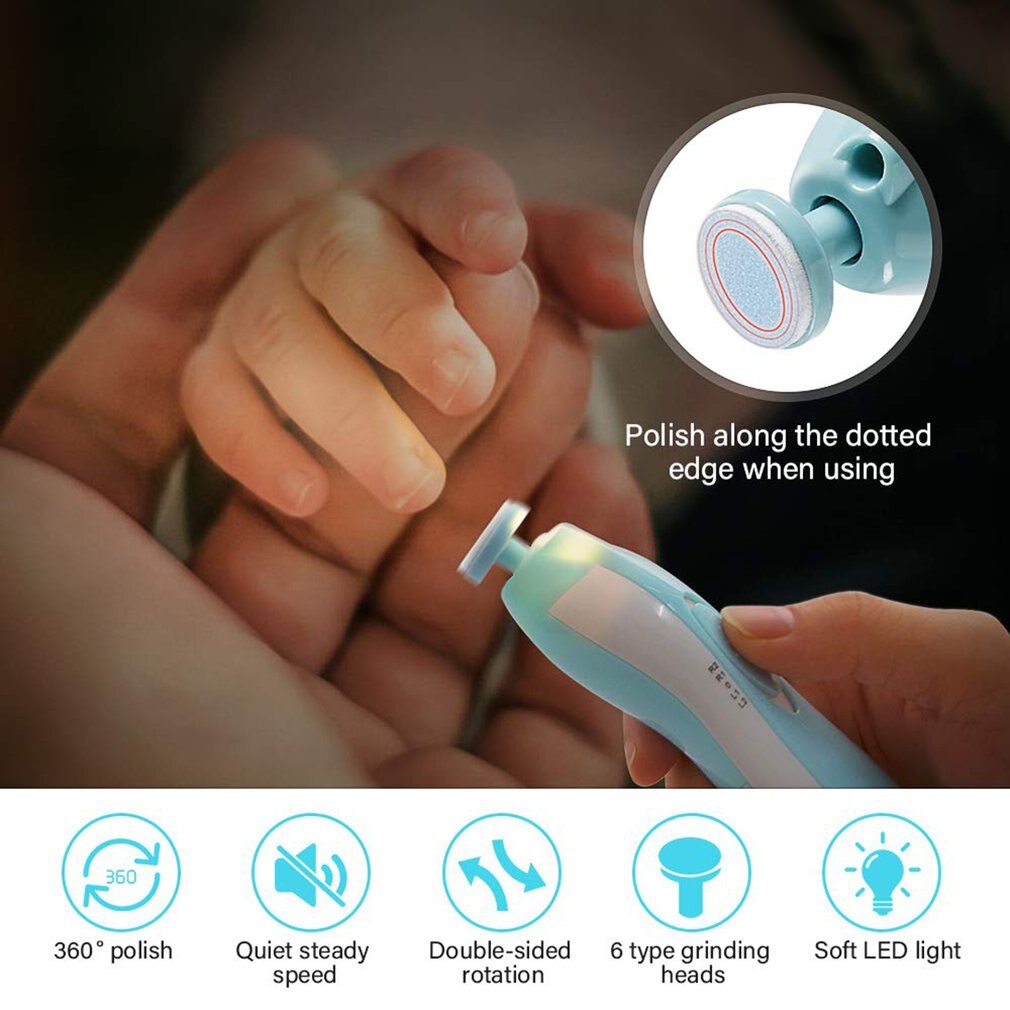 Polidor elétrico multifuncional para unhas, 6 em 1, para bebês, manicure, cuidados com as unhas, ferramentas para manicure