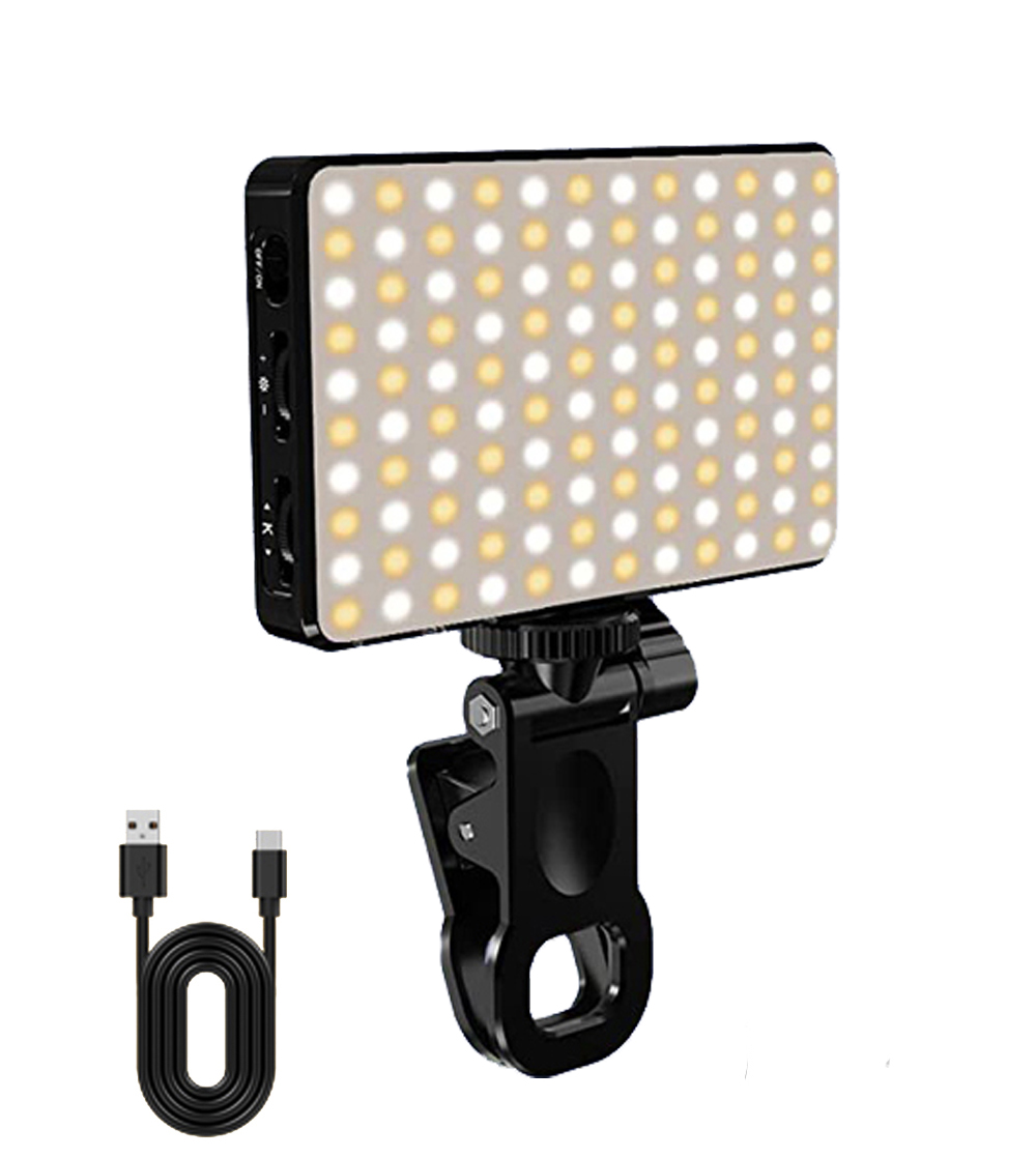 Luz LED recargable para selfi, 3000Mah, 120 LED, Clip de luz para teléfono, 3 modos de luz, anillo de luz para teléfono, iPad, cámara, portátil, Selfie: Beige