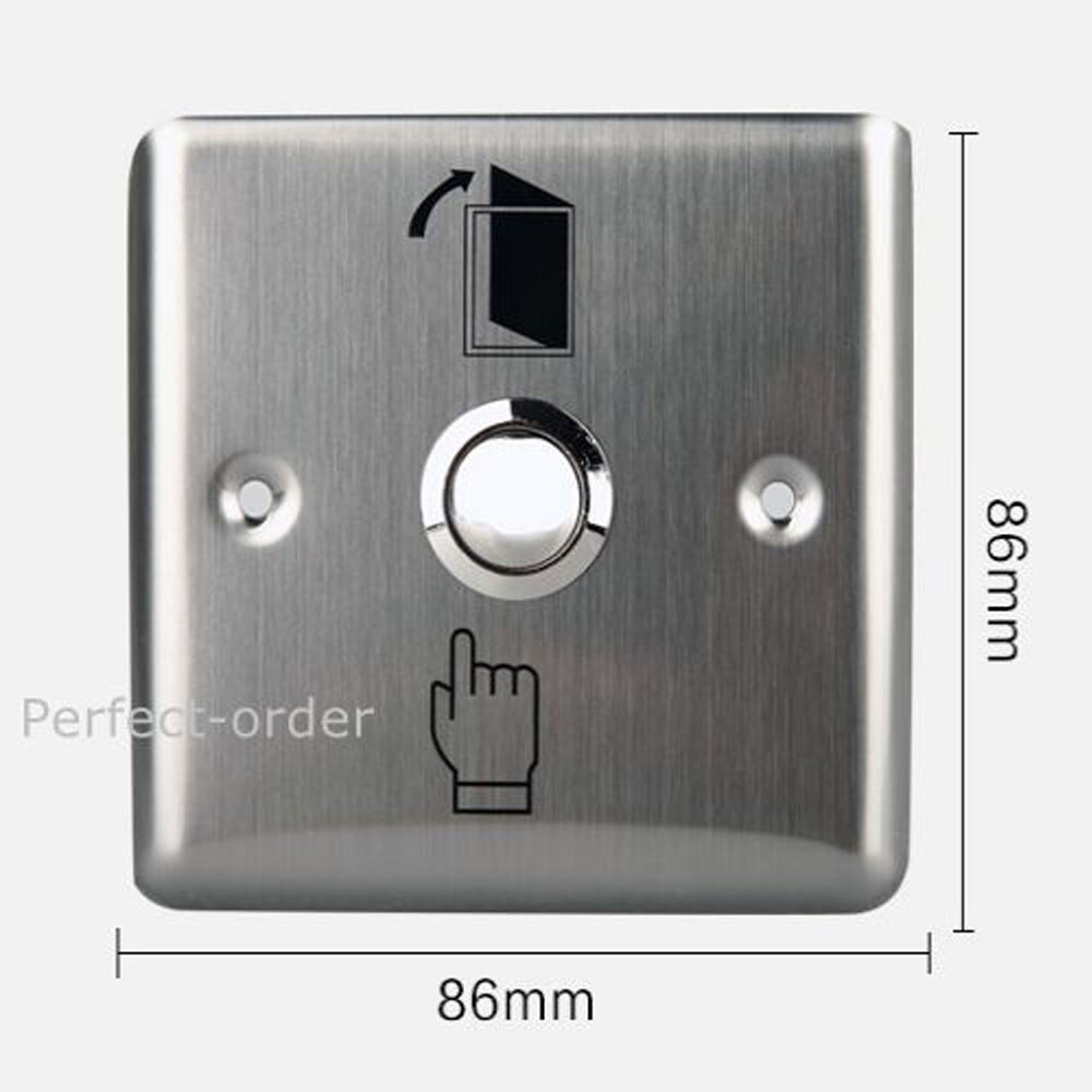 86*86cm Stainless Steel Rectangle 12V DC Exit Push Release Button Switch For Electric magnetic Lock Door Access Control