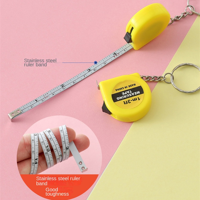Mini Power Meetlint Sleutelhanger Universele Pull Liniaal Metrisch Meetlint Intrekbaar 1m Meetlint Meter Inch Kleermaker Gereedschap