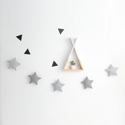 5 pièces étoiles tente corde suspendue chambre lit décoration pendentif nordique mur enfants chambre photographie jouet enfants noël accolade: Gris