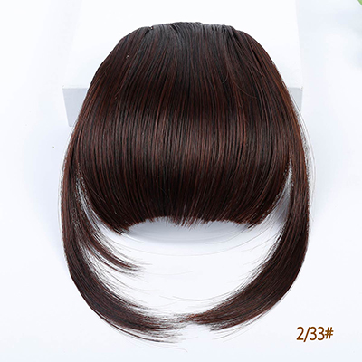 Aosi paryk pandehår clip in hair extensions front pæn pande pandehår i ét stykke lige hår med højtemperatur syntetisk fiber hår: #5