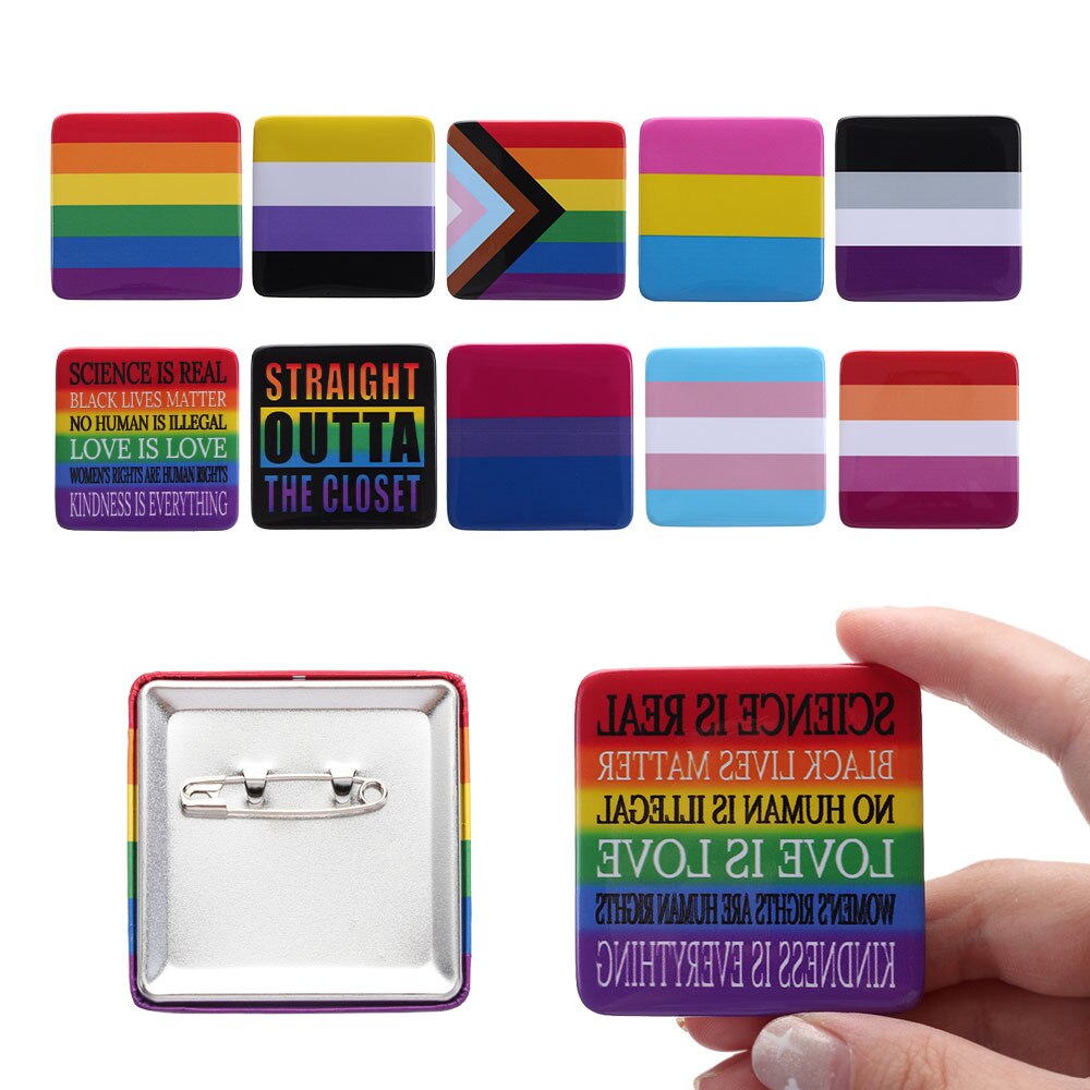 Broche unisexe en émail, drapeau LGBT, arc-en-ciel, cœur, paix et amour, sac à vêtements, épingle à revers, Gay, lesbiennes, icône de fierté, Badge, bijoux