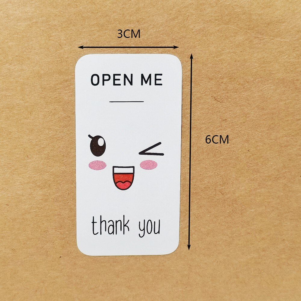 100pcs Stickers Seal Label Open Me Thank You Sticker Small Business Merchandise Decoration Handmade DIY Jewelry Packaging