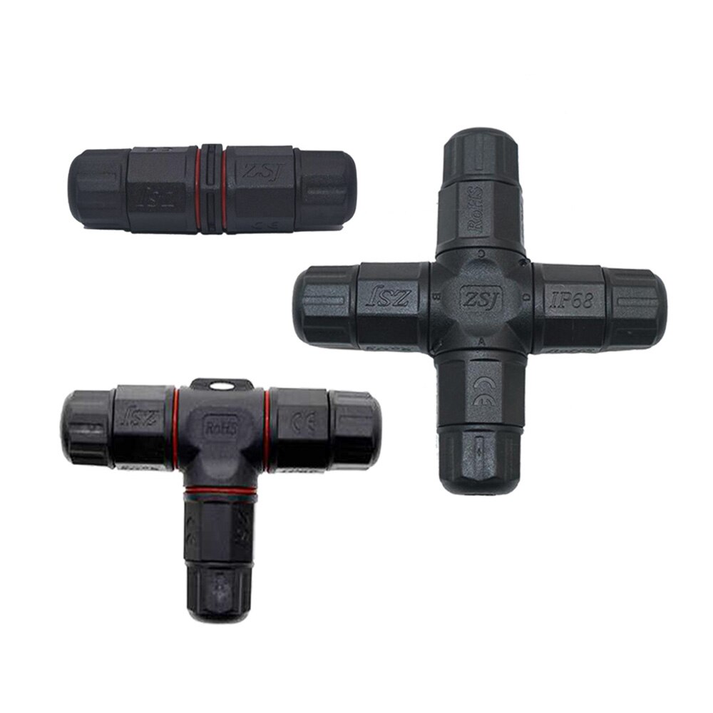 Ip68 2 3 4 5- benet led industrielt elektrisk vandtæt stik 2 -benet 3- benet 4- benet kabel t lige form udendørs belysningsstik