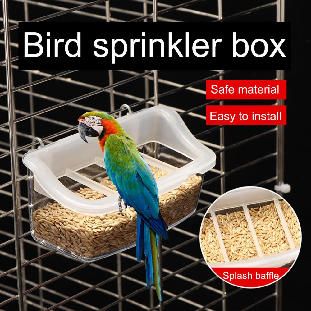 Hler-Mangeoire à oiseaux transparente avec grille anti-éclaboussures, mangeoire à oiseaux durable, accessoire pour animaux de compagnie