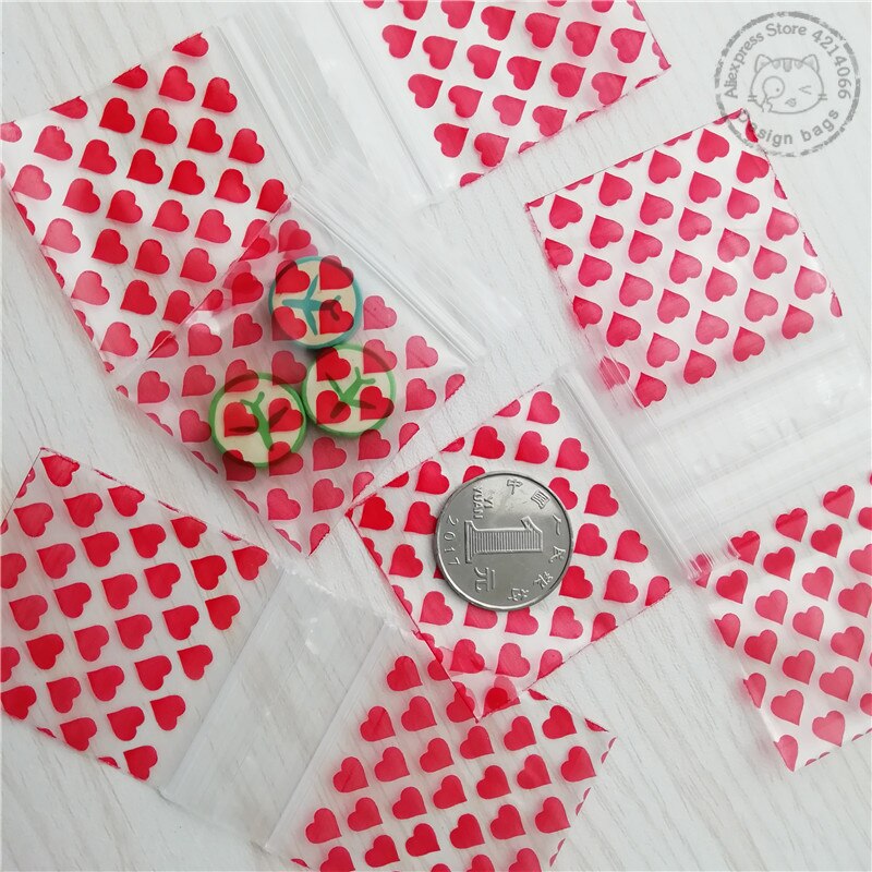 175175 Liefde Hart Mini Ziplock Zak 1.75 &quot;X 1.75&quot; Baggies Ritssluiting Zip Seal Zak 50 100 Stuks m020