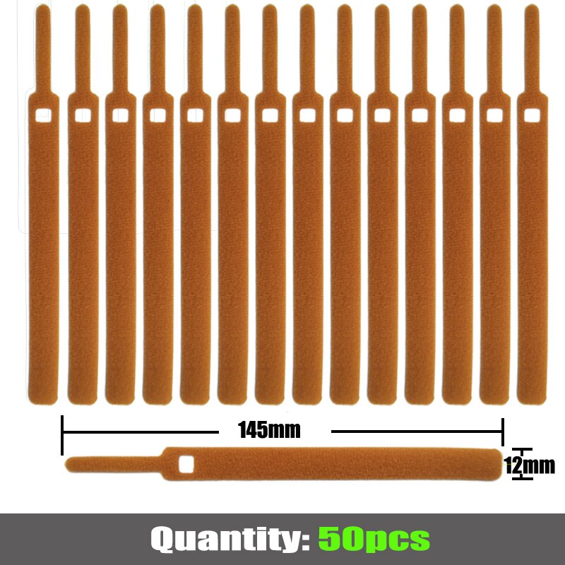 50 stücke 12mm * 145mm Verschluss Band kabelbinder Klebstoff Magie Haken Schleife Stock bulckle Gürtel Bündel Draht linie Band schnur: Farbe 15