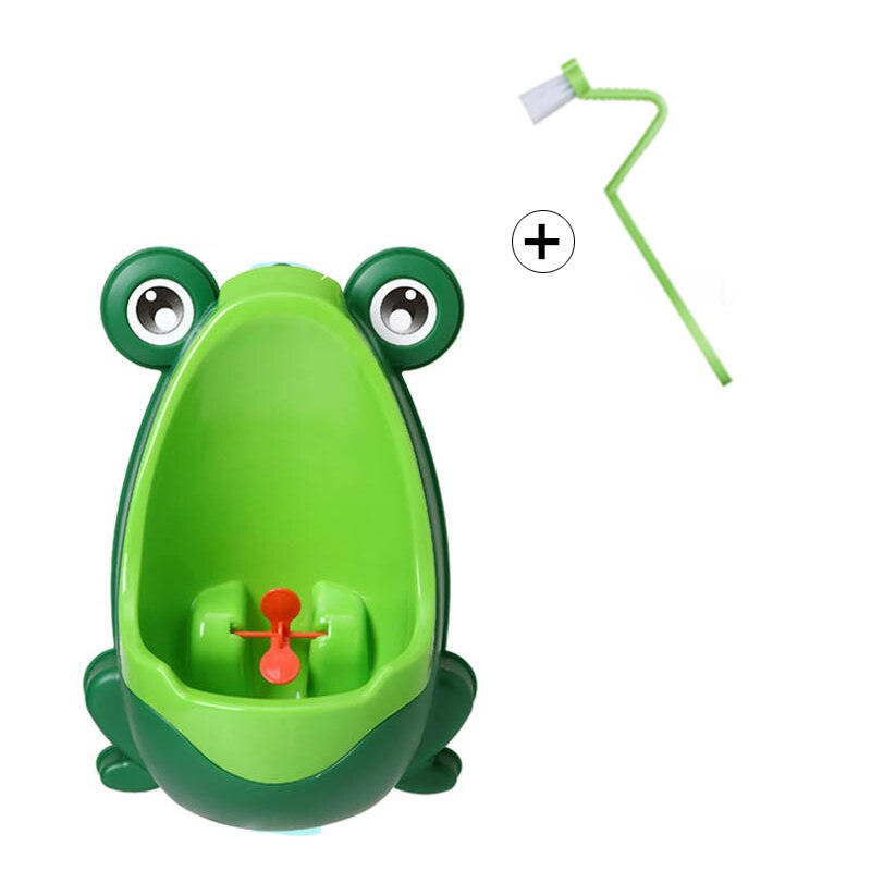 Potte trening sete urinal til gutt frosk gryte barnas potte bærbare toalett trening frosk stativ vertikal urinal til gutt låve: Med pensel