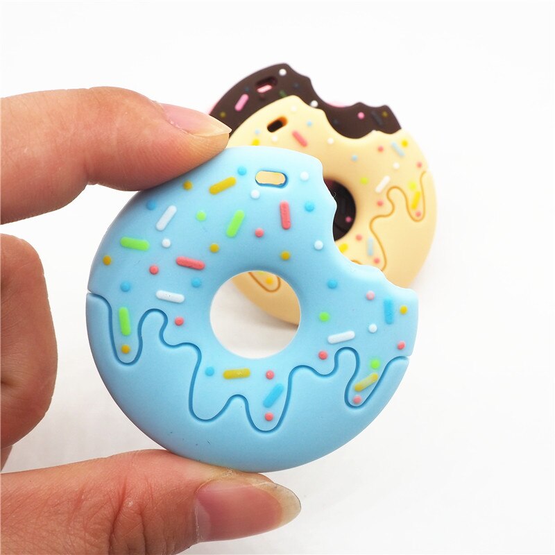 Chenkai 5 stk bpa fri silikone cookie vedhæng vedhæftning diy baby kiks sut dummy donut sygepleje tygge smykker legetøj