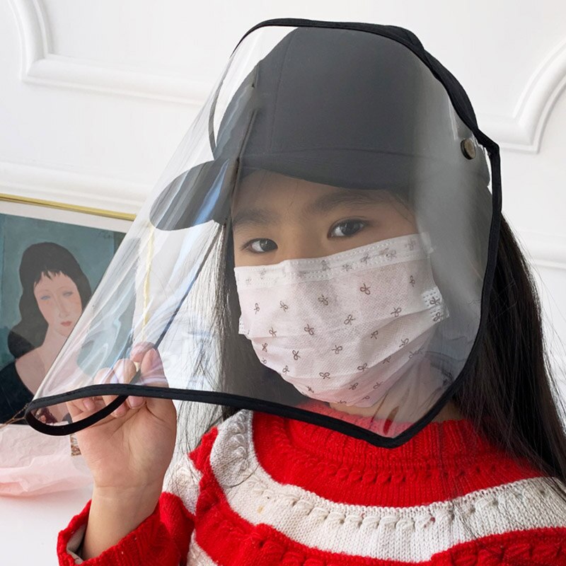 Kids Spring Baseball Cap Hat Cap Anti Fog Dust Hat with Protection Cover for Girls Boys HFing