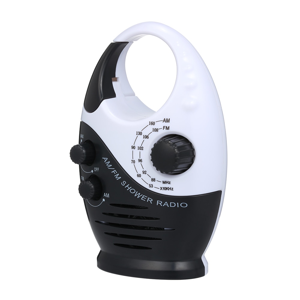 Am / fm mini dusch radio badrum simning vattentät radio hängande musik radio inbyggd högtalare inklusive batteri fm radio
