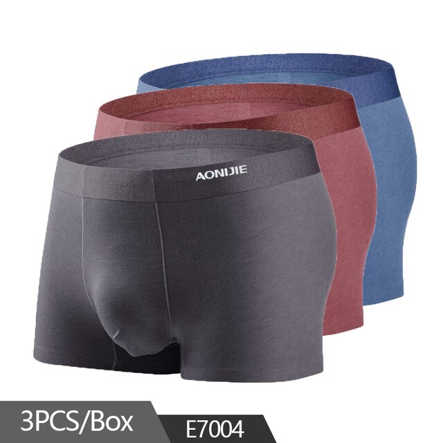 AONIJIE 3 stks/doos Sneldrogende Antibacteriële Ondergoed Functie Mannen Sport Ondergoed Boxershorts Ademend Transpiratie: E7004 / L