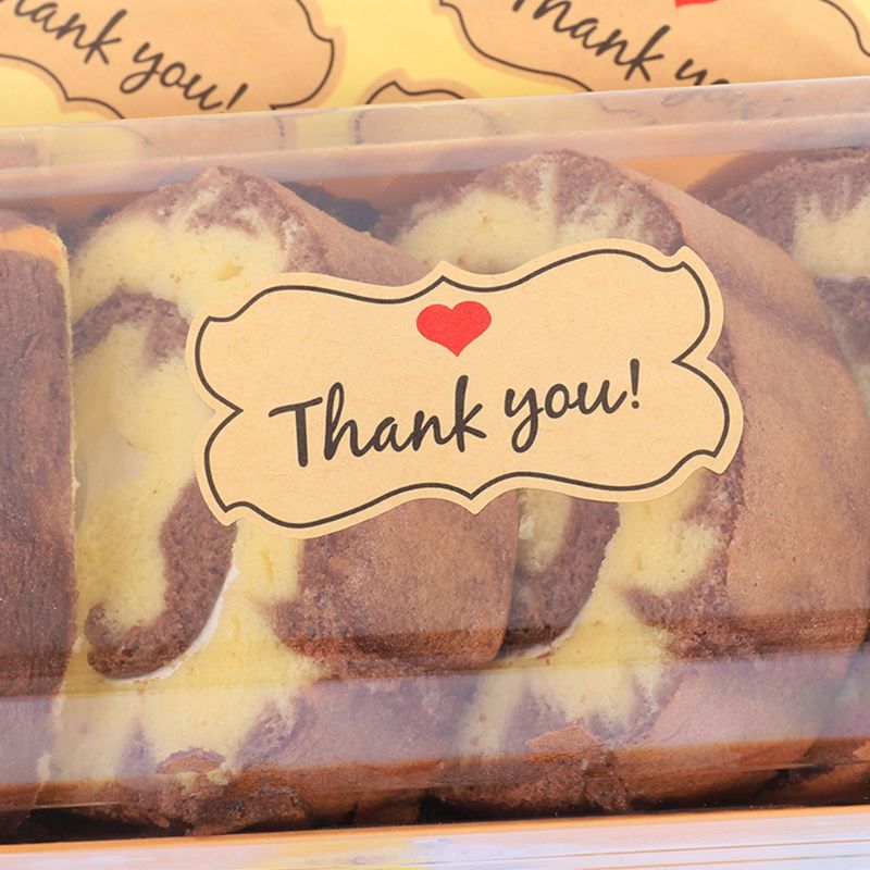 10 Sheets/80 Stickers Simple \"Thank you\" Letters Print Label Stickers Craft 667A