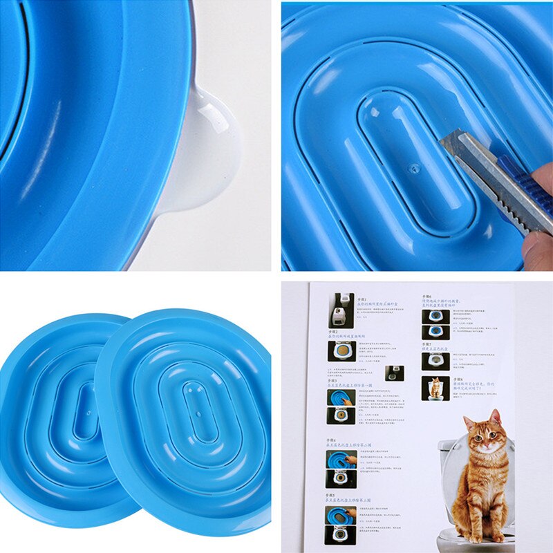 Convenient Cat Toilet Trainer Pet Litter Tray Cat Litter Toilet Seat Training Kit Supply for Cats Puppy Pet Training Accessories