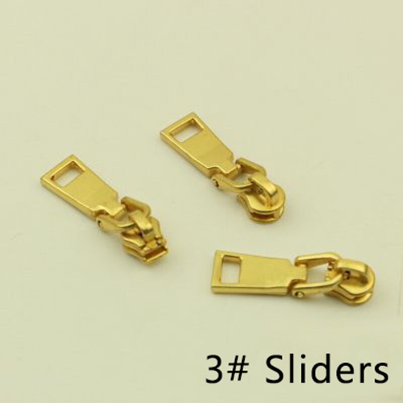 Meetee-deslizadores de cremallera para chaquetas con cremallera de Metal, Kit de reparación de cremalleras con cabeza extractora, accesorio de costura, 20 piezas, 3 #5 #: GiltGold-No3