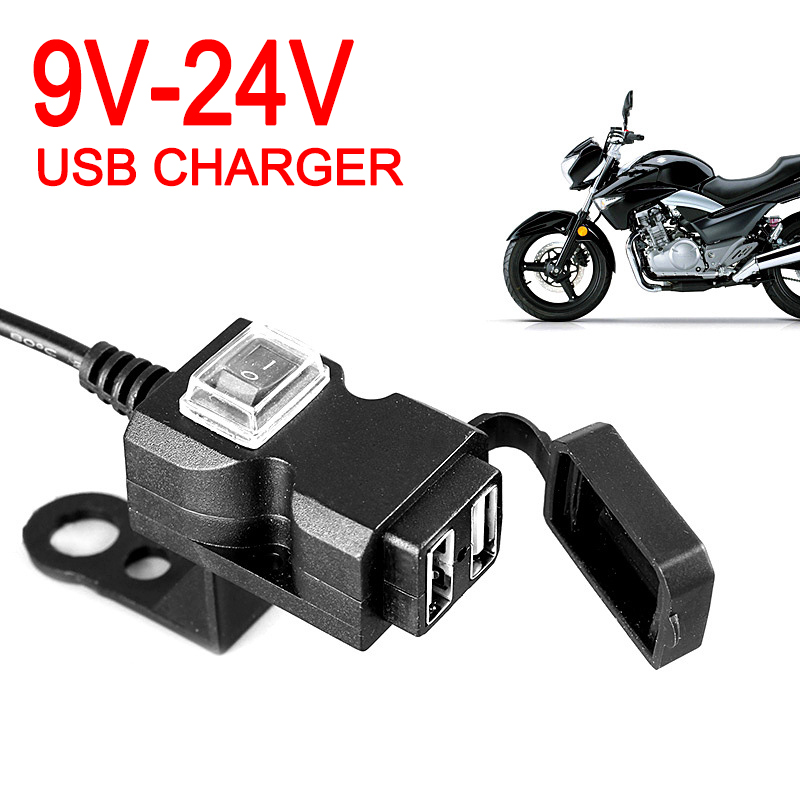 12V Motorcycle Dual USB Oplader Stopcontact Adapter Voor Ipad Iphone Auto Boot Mobiele Telefoons Voor Auto Motorfiets