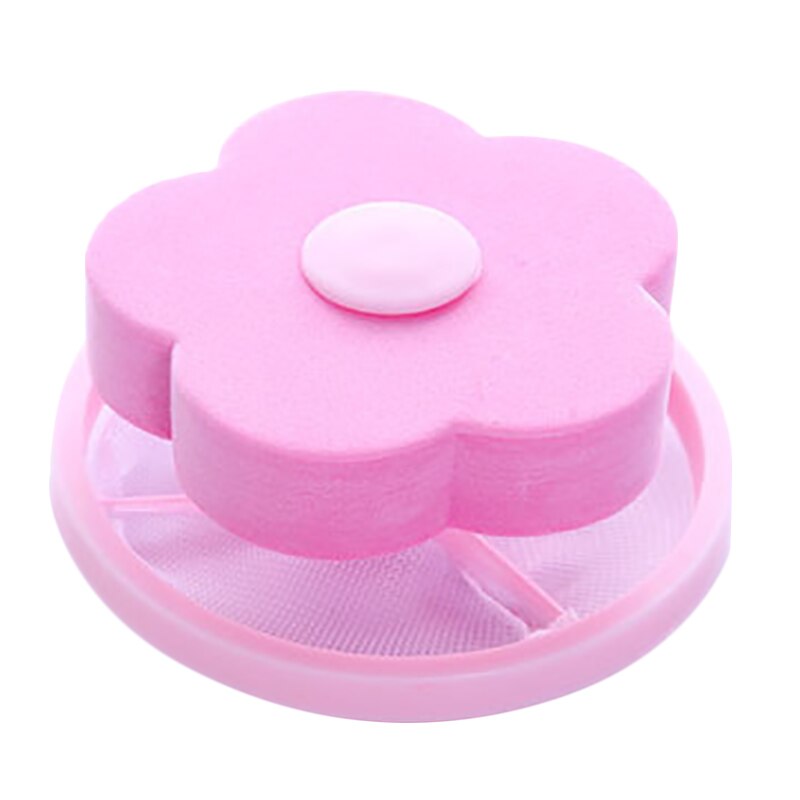 Filter Bag For Washing Machine Floating Flower Shape Laundry Ball Floating Style Lint Hair Catcher Dirt Catch Washing Machine: pink