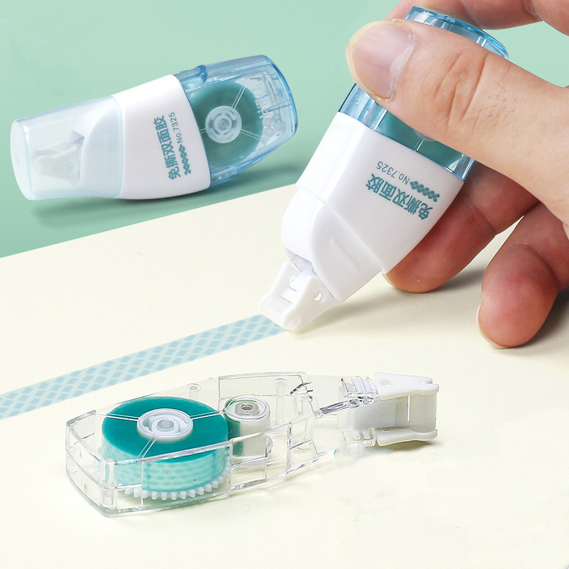 Dobbeltklæbende tape 6mm x 8m med refill papirvarer gør-det-selv-tape kunstlim skole kontorartikler