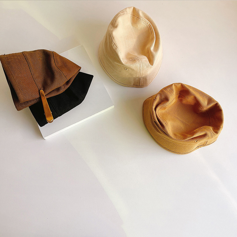 Cappello da pescatore estivo per bambini cappello da pescatore in cotone per bambini tinta unita cappello da sole per bambina Casual per bambini