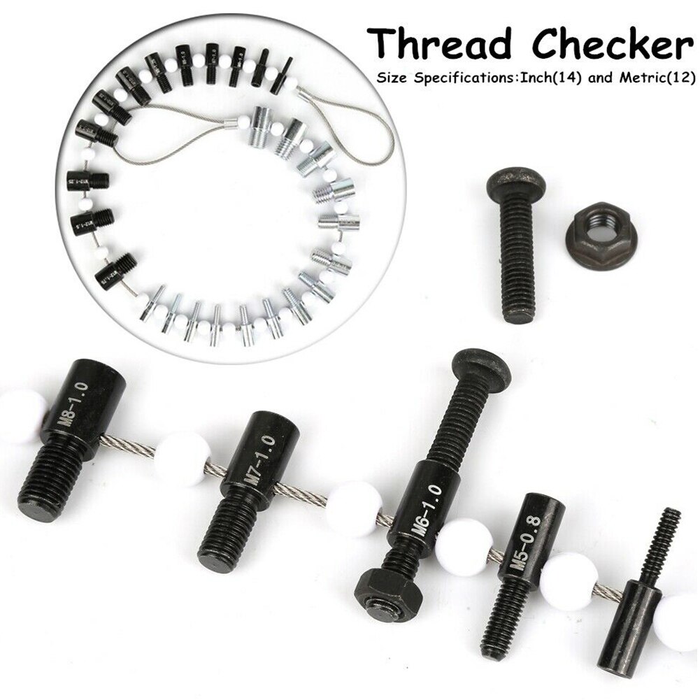 Accurate Screw Durable 26 Specifications Metal Nut Bolt Identifier Tester Measuring Thread Checker Inch Metric Inspection Tool
