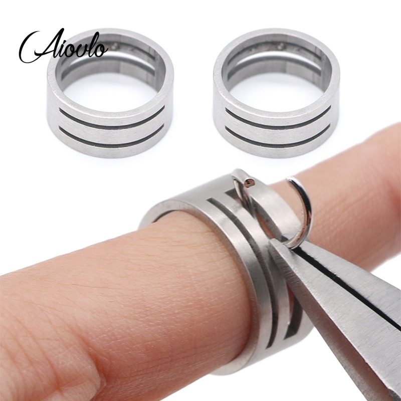 Aiovlo Stainless Steel Jump Ring Opening Closing Finger Jewelry Tools Round Circle Bead Plier for DIY Jewelry Making Tool