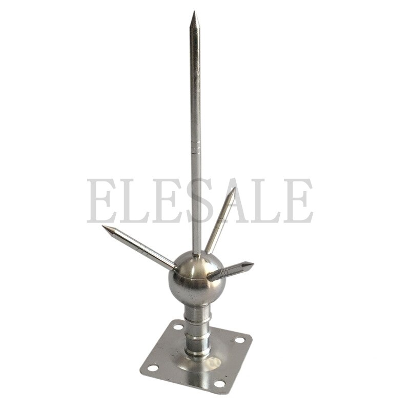 60CM Brass Lighting Rod Three-Pole Detachable Copper Lightning Protection Equipment For House Tower Tank Safety