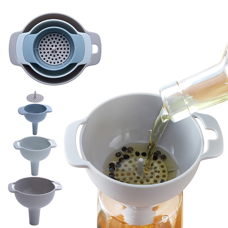 Four In One Multi-Function Funnel Set Small Medium Large Liquid Funnel Plastic Oil Funnel Kitchen Tool Set
