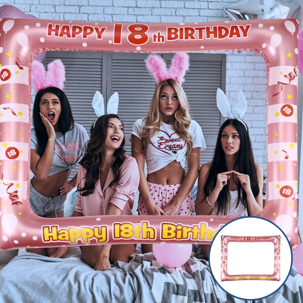 Atrezo para fotografía de de cumpleaños, portarretratos inflable, soporte para mayores de 18 años, 1 ud.