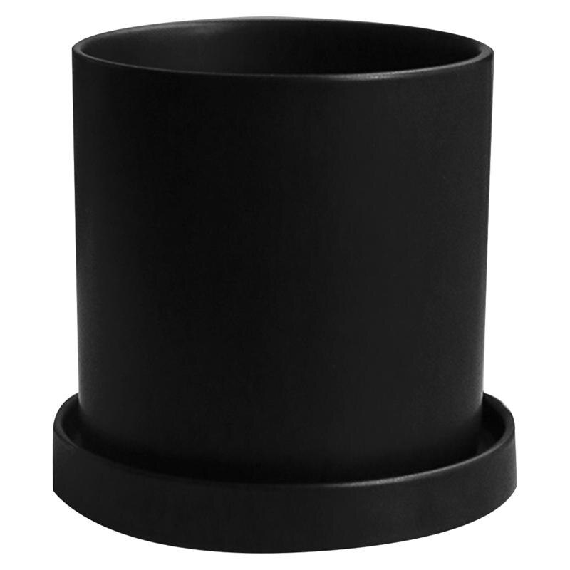 1 set mini keramische potten kleine vlezige potten bloempotten tuindecoraties buitendecoratie met bord voor thuis tuin: Zwart / Groot