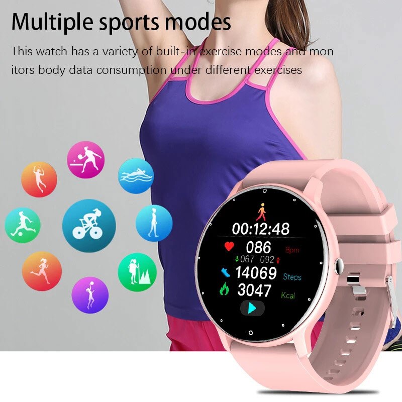 MEGIR Sport Uhr für Frauen Männer Herz Bewertung Blutdruck Fitness Tracker IP67 Wasserdicht Clever Uhren für iOS Android