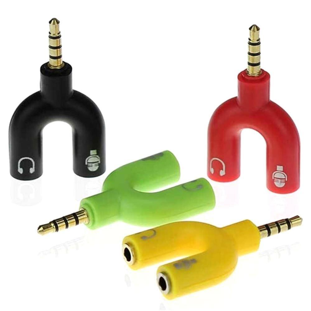 1PC Dual 3,5 MM U Typ Adapter Kopfhörer Stecker Audio Kabel Splitter Mikrofon 2 in 1 Schwenk Stecker jack Stecker Adapter