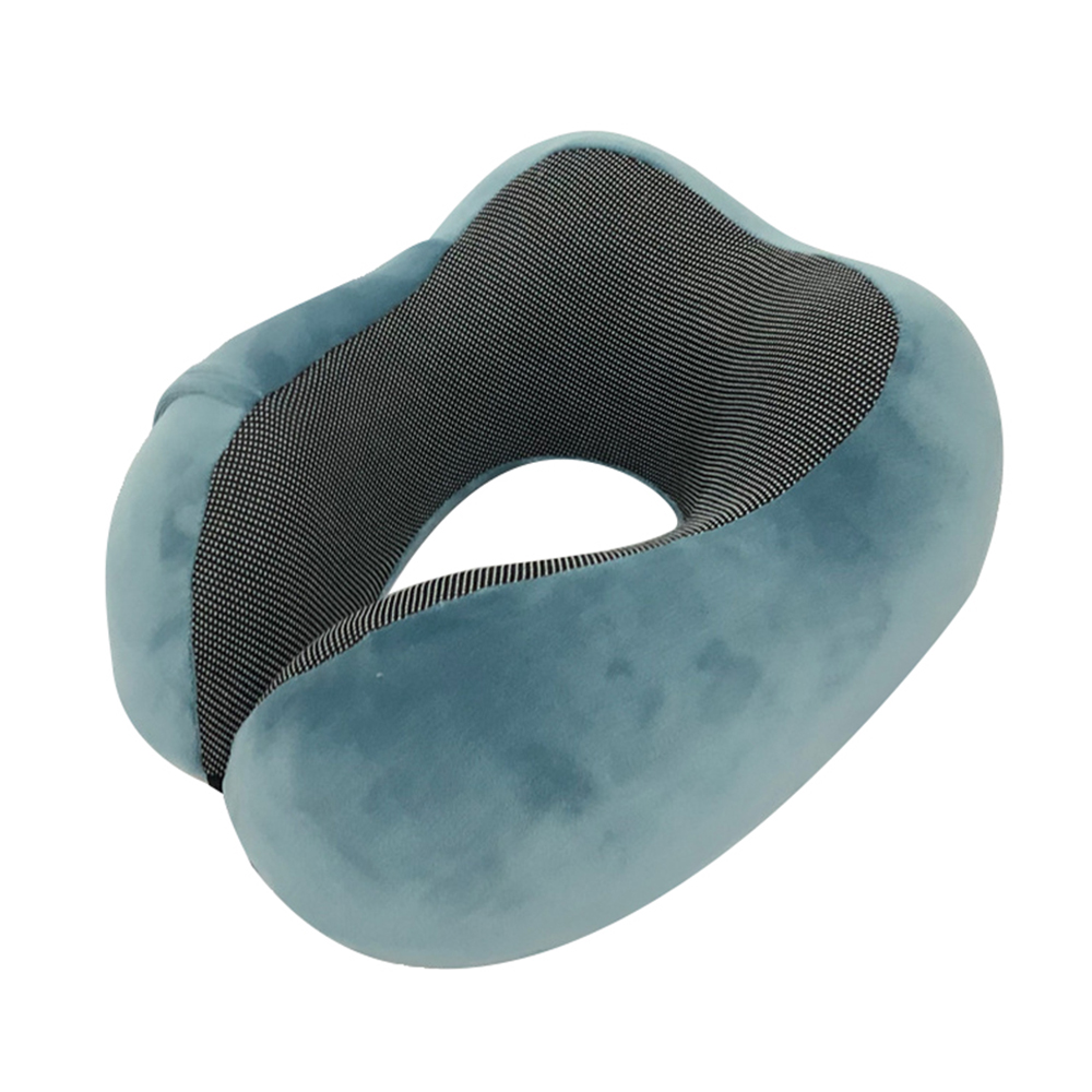 Voyage U forme oreiller cou mémoire mousse oreiller coussin bureau sieste oreillers pour sommeil pour avion voiture vol tête menton Support: Peacock Blue
