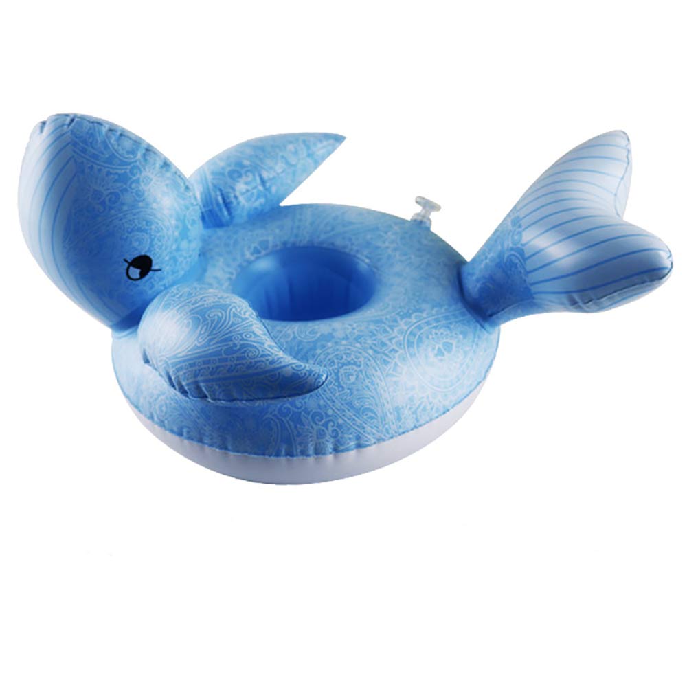 Portavasos inflable con forma de flamenco y unicornio para natación, soporte para bebidas, Flotador para piscina, juguete de baño, decoración para , posavasos para Bar: whale