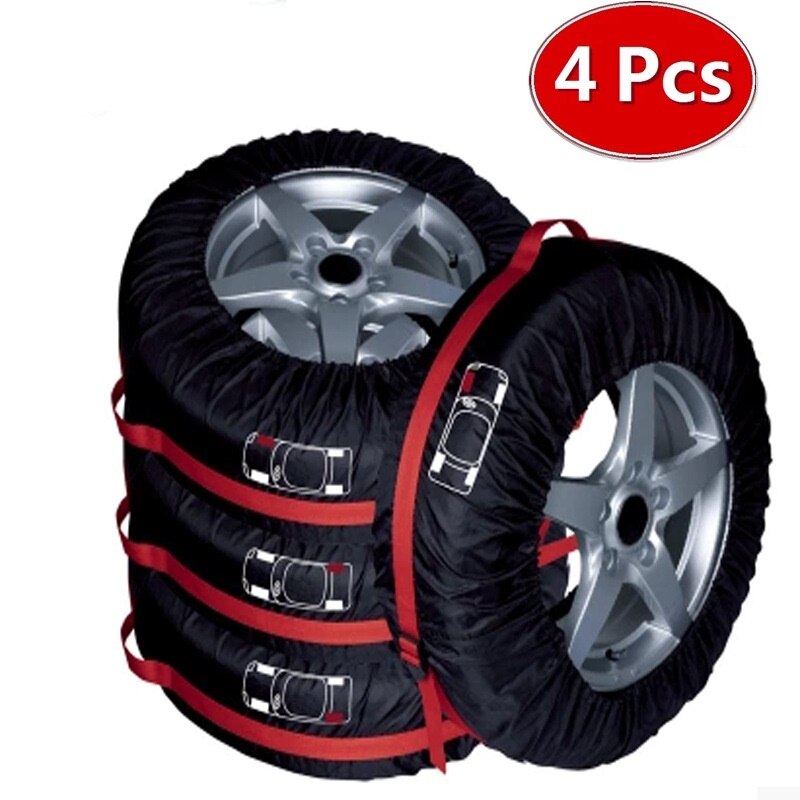 4 Stuks Tire Cover Case Polyester Winter En Zomer Autoband Opbergzakken Auto Tyre Accessoires Voertuig Wiel Protector