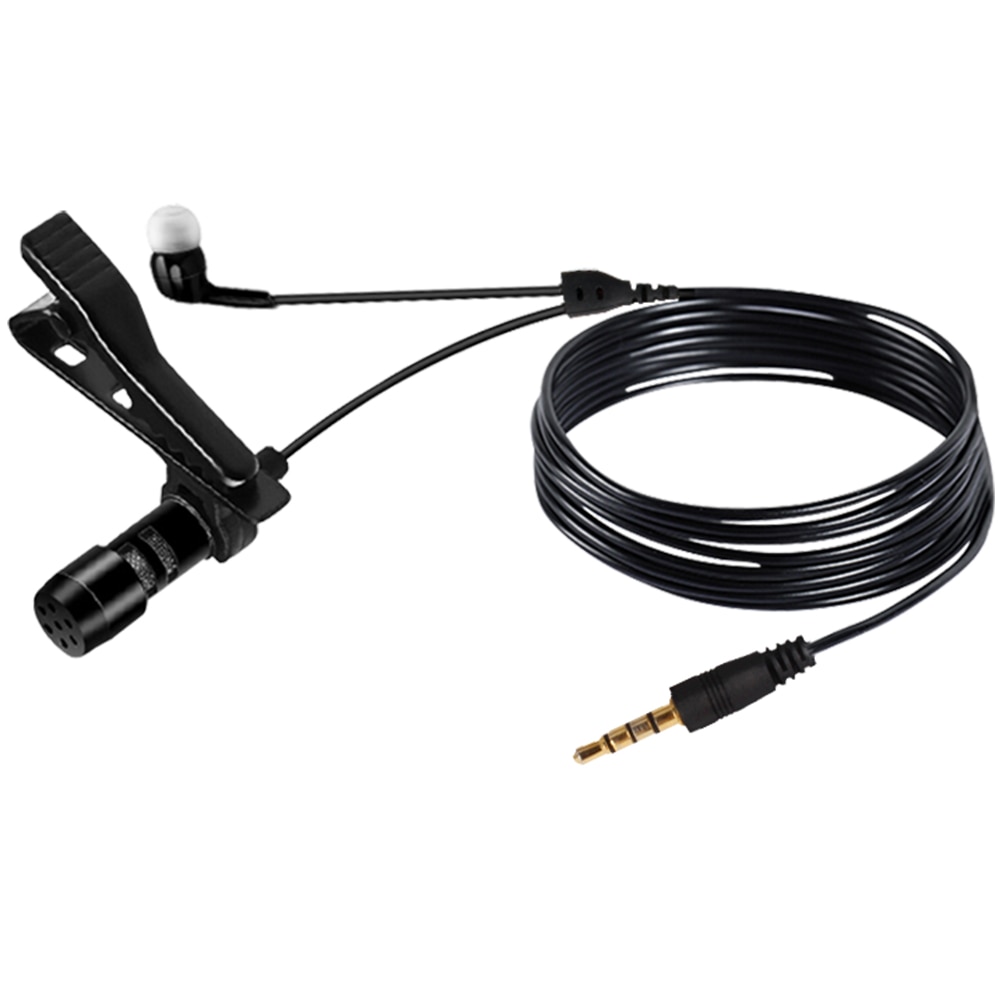 KFW Condenser Lavalier Microphone With Earphones Mini Computer Mobile Phone Reporter lapel Mic For Recording