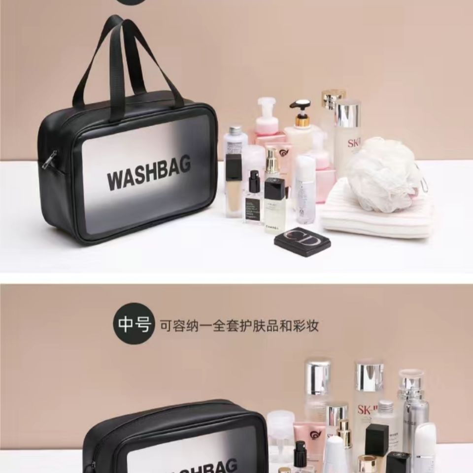 Online Celebrity Makeup Bag INS Large-Capacity Portable Travel Wash Bag Transparent Waterproof Skin Care Storage Box