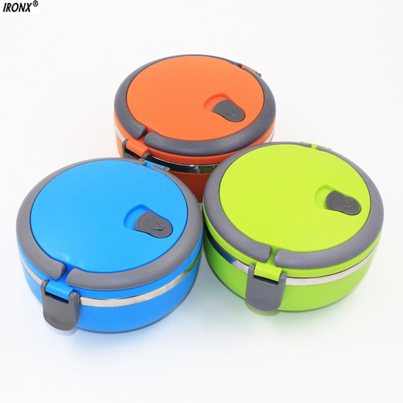 1Pc Portable Stainless Steel Thermos Bento Lunch Box for Kids Food Container Round Shape Picnic Food DA