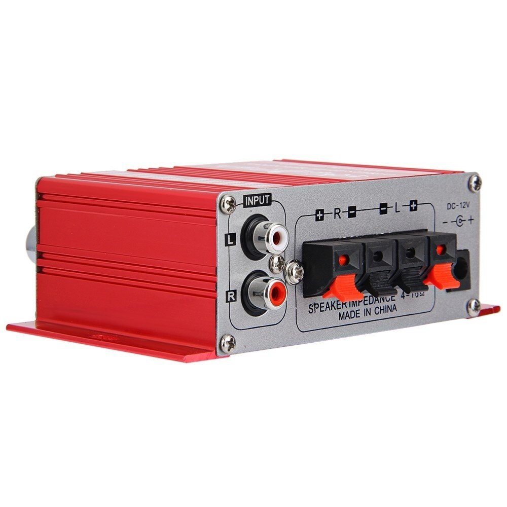 Mini amplificador estéreo para coche HY2001 Hi-Fi 12V 2 canales audio de coche amplificadores digitales sonido CD DVD MP3 entrada para coche motocicleta