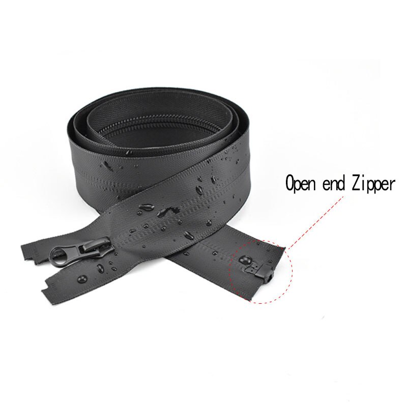2pc Meetee 5# 20-100cm Waterproof Invisible Zippers Open End Double Slider for Sewing Reverse Outdoor Jackets Clothing Accessory: Single Tail / 80cm