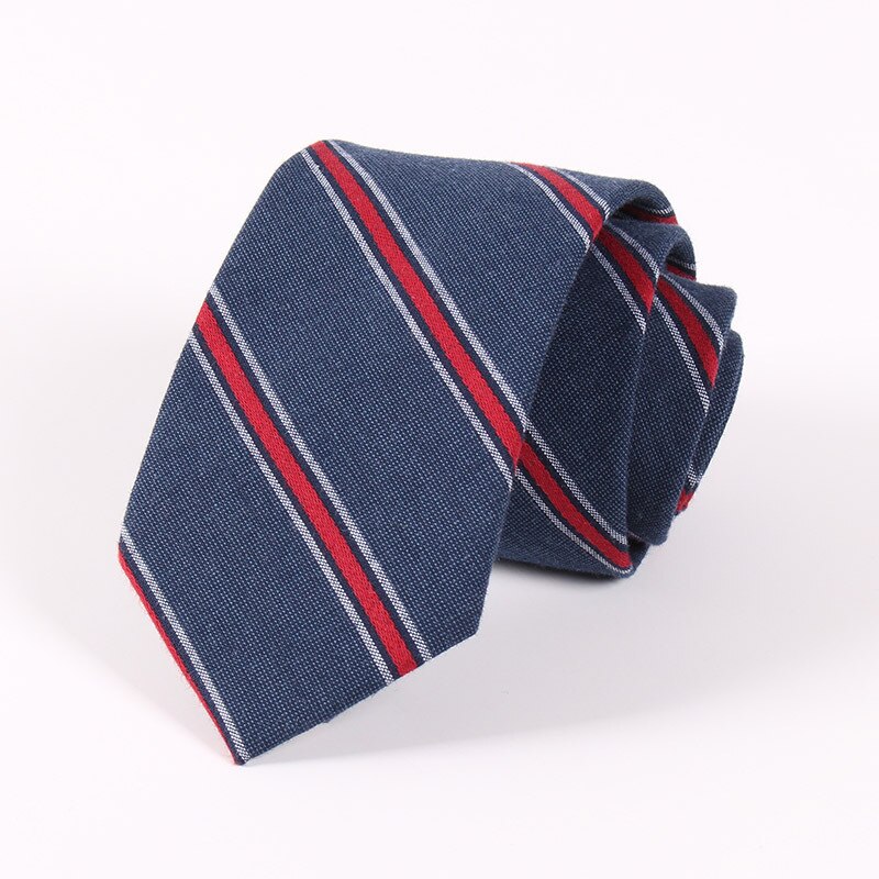 18 kleuren Mode 6.5 CM Breedte Katoen Tie Brand Gestreepte Plaid Stropdassen Voor Mannen Bruidegom Dassen Party Zakelijke Accessoires stropdas: CT025 A dark blue