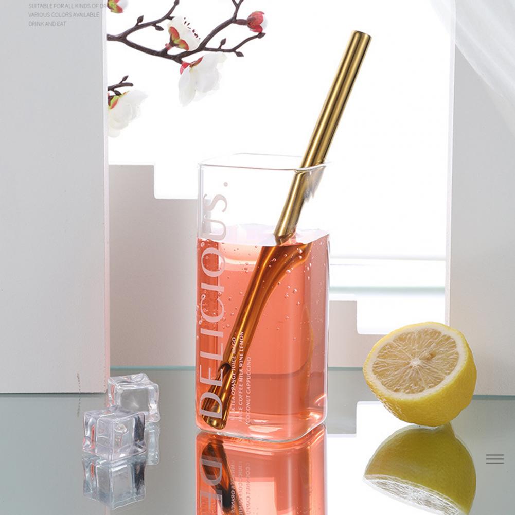 Drinking Straw Eco-friendly 2 in 1 Function Stainless Steel Colorful Drinking Straws for Home Party Supplies Bar Accessories