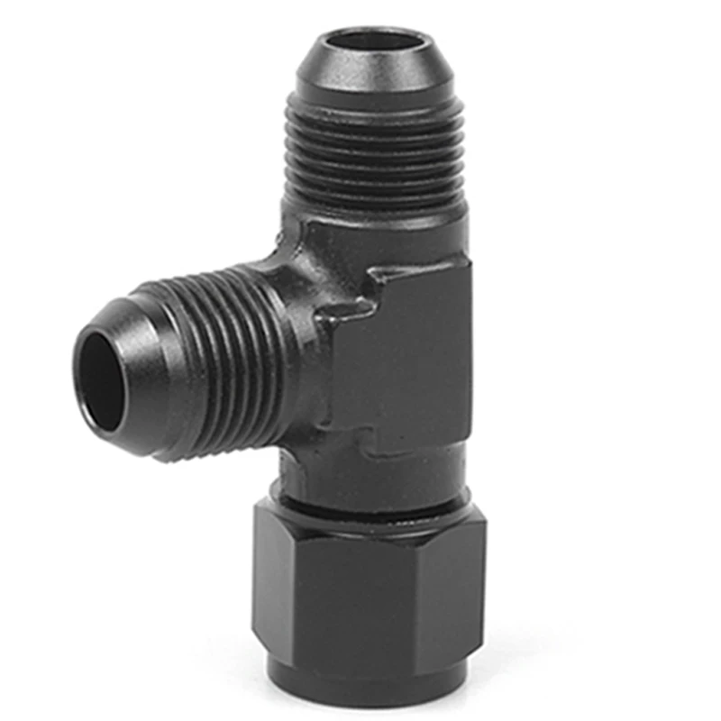 An4 an6 an8 an10 an12 universella aluminiumslang-t-kopplingar hane till hane hona t-koppling på sidan gängad koppling adapter svart